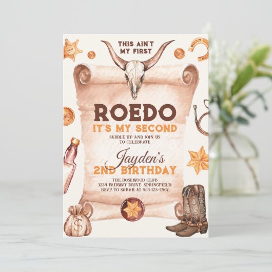 これは私の最初のロデオ・カウボーイの2番目の誕生日ではない 招待状 (スタンド正面)