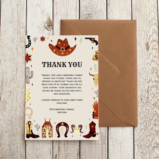 これは私の最初のロデオ・ボーイズサンキューカードではない サンキューカード