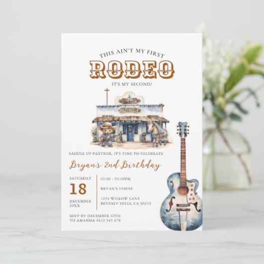 これは私の最初のrodeoに私の2番目の誕生日に関する 招待状 (スタンド正面)