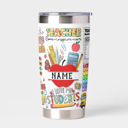 これは私の最高の先生名前をカスタムする 保温保冷タンブラー