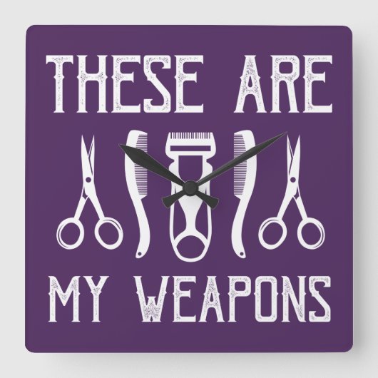 これは私の武器だ スクエア壁時計 (正面)