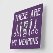 これは私の武器だ スクエア壁時計 (傾斜)