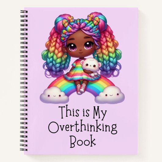 これは私の考え過ぎた本だ – かわいい紫のノート ノートブック (正面)