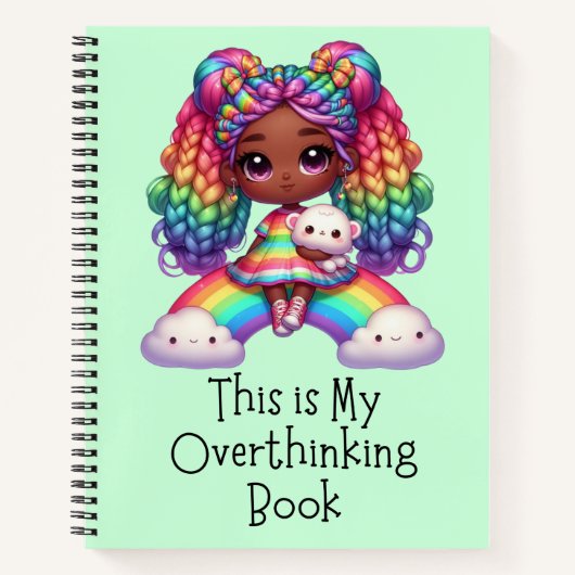 これは私の考え過ぎた本だ – かわいい緑のノート ノートブック (正面)