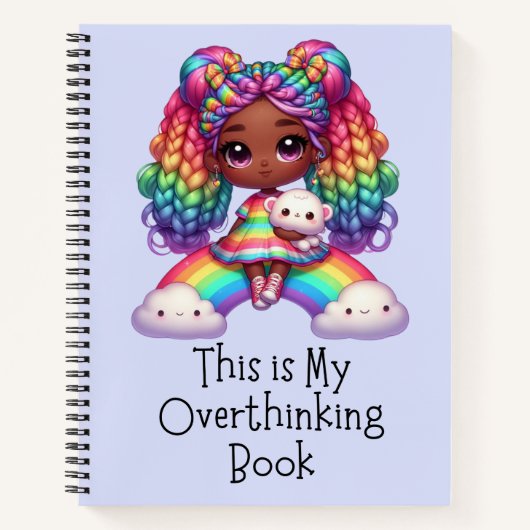 これは私の考え過ぎた本だ – かわいい青のノート ノートブック (正面)