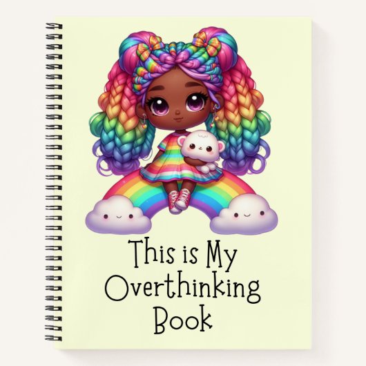 これは私の考え過ぎた本だ – かわいい黄色のノート ノートブック (正面)