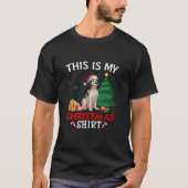 これは私の英語のセッター犬サンタハットクリスマス Tシャツ (正面)