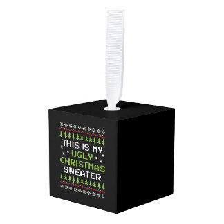 これは私の醜いクリスマスセーター毒アイディアクリスマス キューブオーナメント