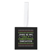 これは私の醜いクリスマスセーター毒アイディアクリスマス キューブオーナメント (正面)