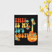 これは私の70年代のコスチュームおもしろいグルービーピースハロウィーン カード (黄色い花)