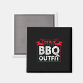 これは私のBbq衣装_バーベキューミートグリルおもしろい マグネット (正面/裏面)