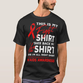 これは私のHIVエイズ認識度の赤いリボンの戦いだ Tシャツ