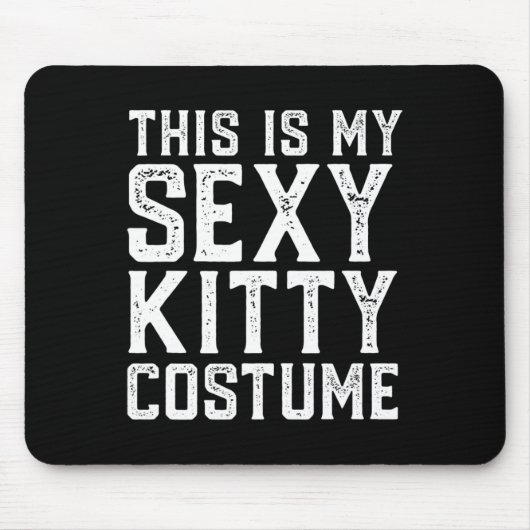 これは私のY子猫衣装おもしろい簡単ハロウィン猫 マウスパッド (正面)