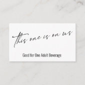 これは米国のタイポグラフィドリンクチケット エンクロージャーカード (正面)