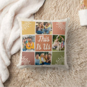 これは米国の中世紀の4フォトコラージュ家族 クッション (ブランケット)