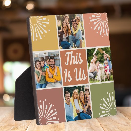 これは米国の中世紀の4フォトコラージュ家族 フォトプラーク