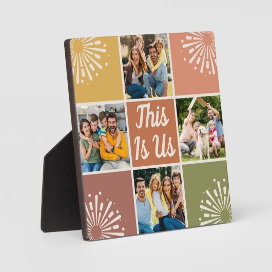 これは米国の中世紀の4フォトコラージュ家族 フォトプラーク (正面)