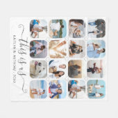 これは米国の手書きスクリプトハート16写真 フリースブランケット (正面(横))