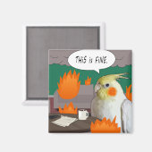 これは素晴らしミーム検疫バードコクおもしろいティエル マグネット (正面/裏面)