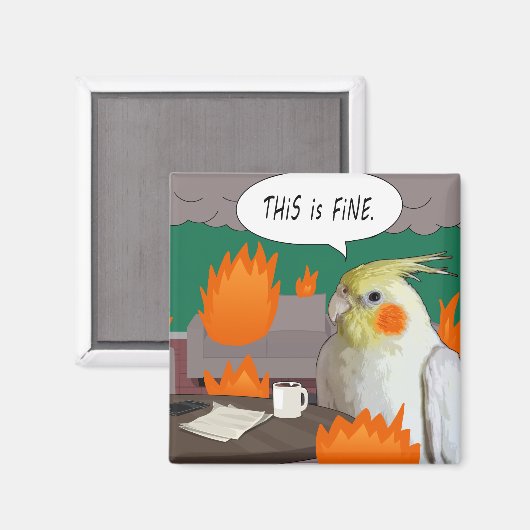 これは素晴らしミーム検疫バードコクおもしろいティエル マグネット (正面/裏面)