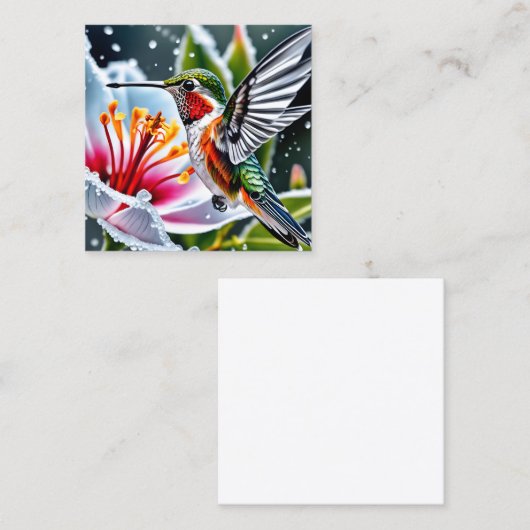 これは美しい霜の降りたヒビスカスB スクエア名刺 (正面/裏面)