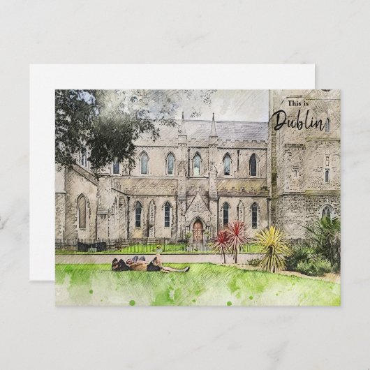 これは聖パトックス大聖堂ダブリン – アイルランド ポストカード (正面/裏面)