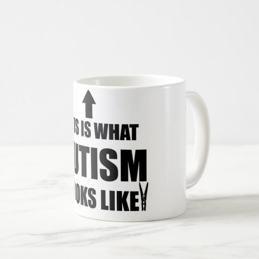 これは自閉症がマグのように見えるものにです コーヒーマグカップ (正面右)