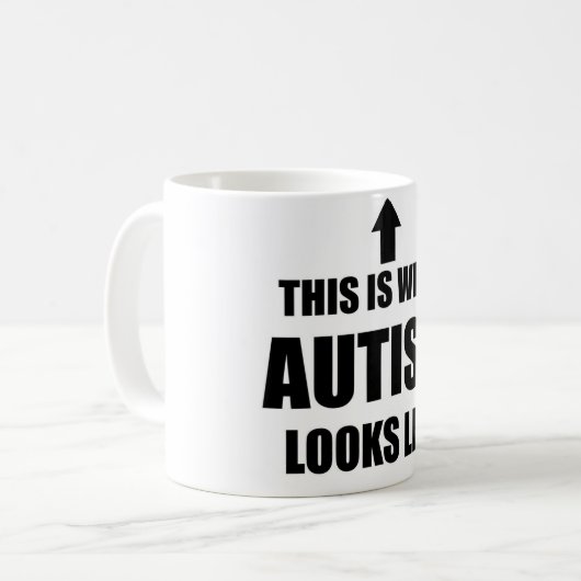 これは自閉症がマグのように見えるものにです コーヒーマグカップ (正面左)