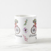 これは花のバイクが付いている私の結婚式の計画のマグ、です コーヒーマグカップ (中央)