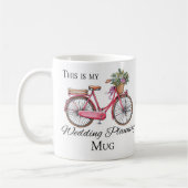 これは花のバイクが付いている私の結婚式の計画のマグ、です コーヒーマグカップ (左)