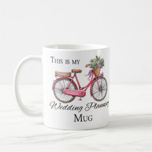 これは花のバイクが付いている私の結婚式の計画のマグ、です コーヒーマグカップ