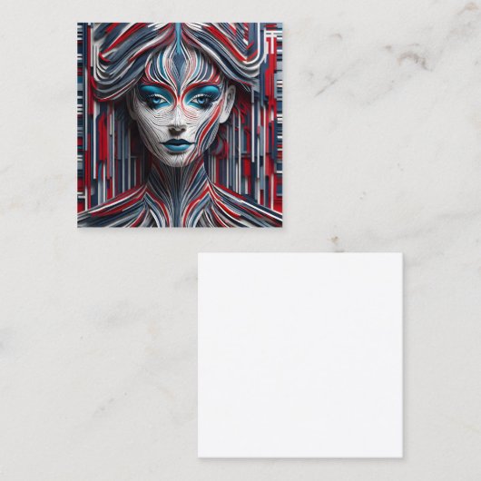 これは若い女性ルの魅力的な3D画像である スクエア名刺 (正面/裏面)