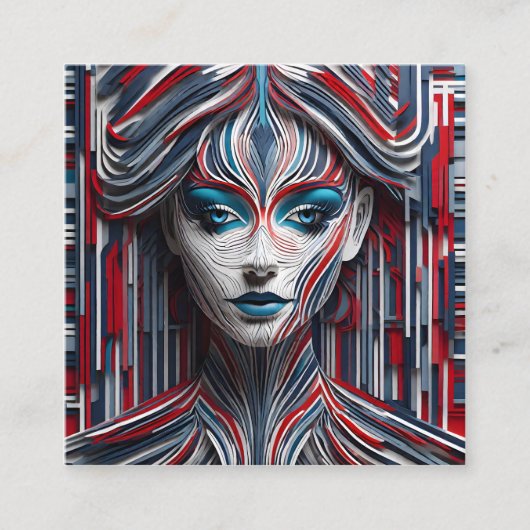 これは若い女性ルの魅力的な3D画像である スクエア名刺 (正面)