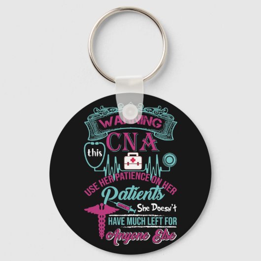 これは警告彼女の患者に彼女の忍耐を使うことができる キーホルダー (正面)