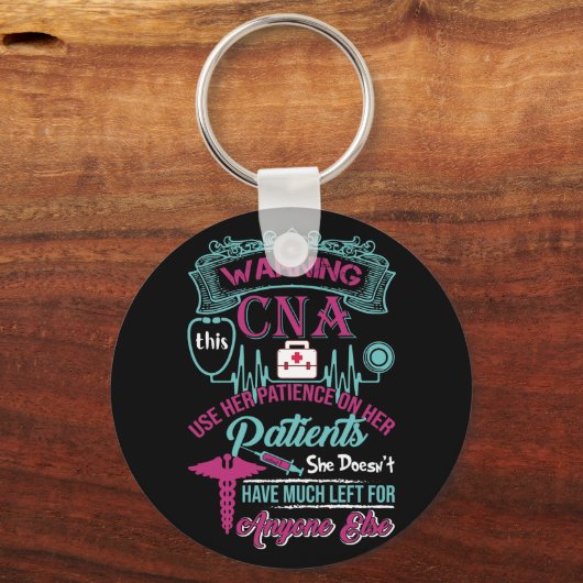 これは警告彼女の患者に彼女の忍耐を使うことができる キーホルダー (正面)
