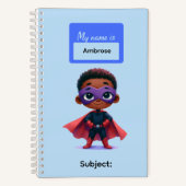 これは超ヒーロー13人と子供の男の子の文房具と学生です。 ノートブック (正面)