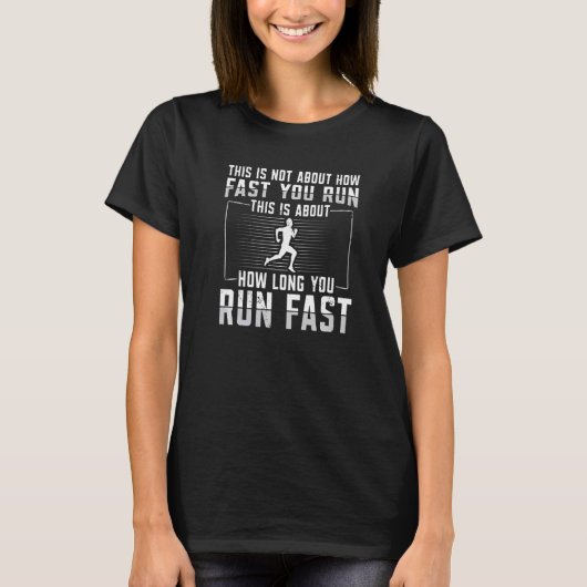 これは速いランナー走のマラソンの長さ Tシャツ (正面)