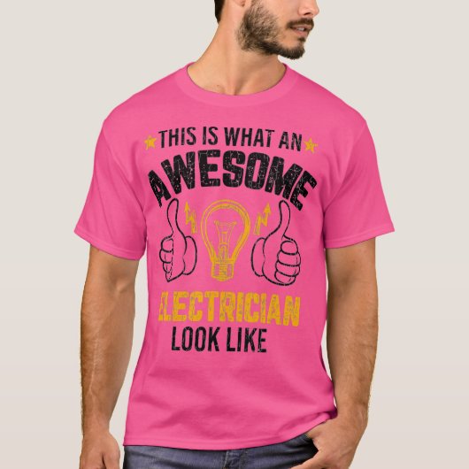 これは電気工素晴らし師の顔だ Tシャツ (正面)