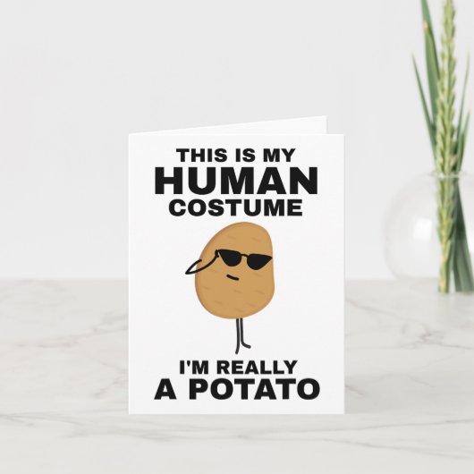 これは面白い 私の人間コスプレ 実は私はポテトです カード (正面)