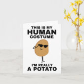 これは面白い 私の人間コスプレ 実は私はポテトです カード (黄色い花)