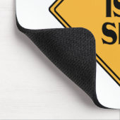 これは黄色の警おもしろい告の道路標識ギフトである マウスパッド (コーナー)