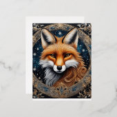 これは黒檀の色狐の中心である 箔シーズンポストカード (正面/裏面)