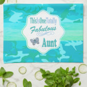 これは1つの完全に素晴らしい叔母ブルーバタフライ キッチンタオル (折り畳み)