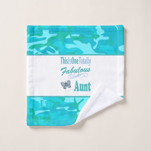 これは1つの完全に素晴らしい叔母ブルーバタフライ バスタオルセット (ウォッシュタオル)