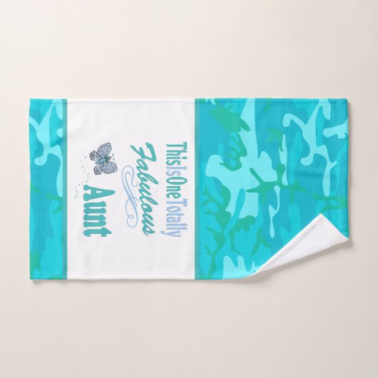 これは1つの完全に素晴らしい叔母ブルーバタフライ バスタオルセット (ハンドタオル)