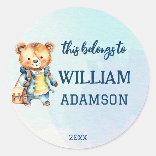 これは1年生の可愛いテディに属する ラウンドシール (正面)
