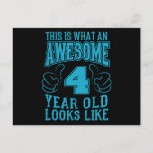 これは4歳の誕生日にぴったりな最高のプレゼント ポストカード (正面)