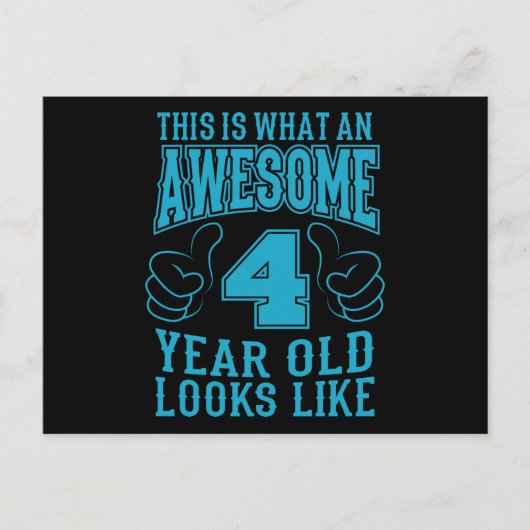 これは4歳の誕生日にぴったりな最高のプレゼント ポストカード (正面)