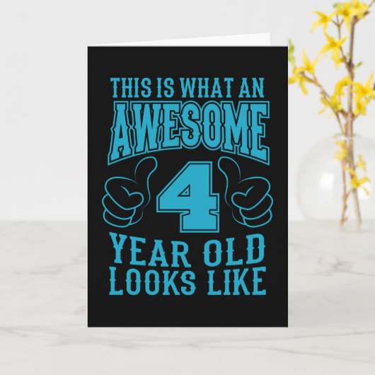 これは4歳素晴らしの4歳の誕生日だ カード (黄色い花)