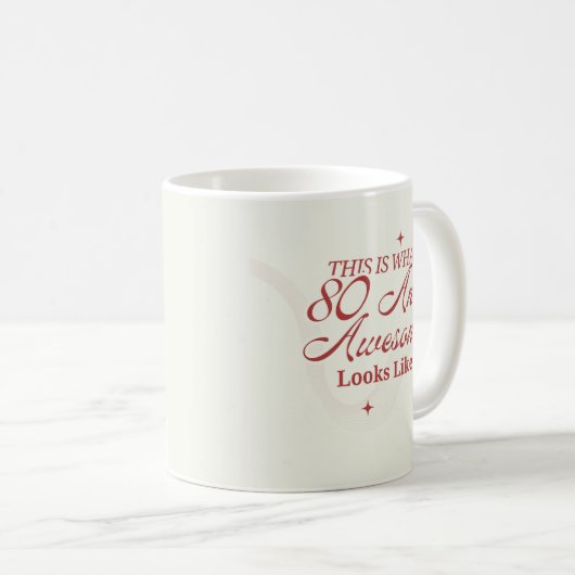 これは80で、皮肉素晴らしに見える コーヒーマグカップ (正面右)